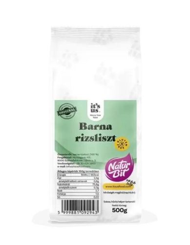 it's us NATURBIT gluténmentes barna rizsliszt 500g